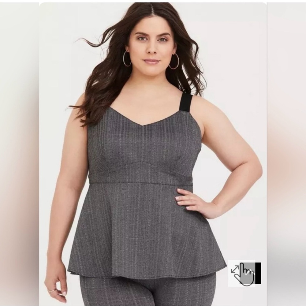 Torrid 2x Grey Pinstripe Sleeveless Top